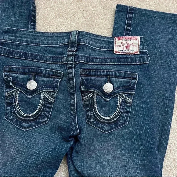 True Religion Jeans Rainbow Billy Blue Jeans Women Sz 26x29 Boot Cut 10572BLBT, - Picture 13 of 14